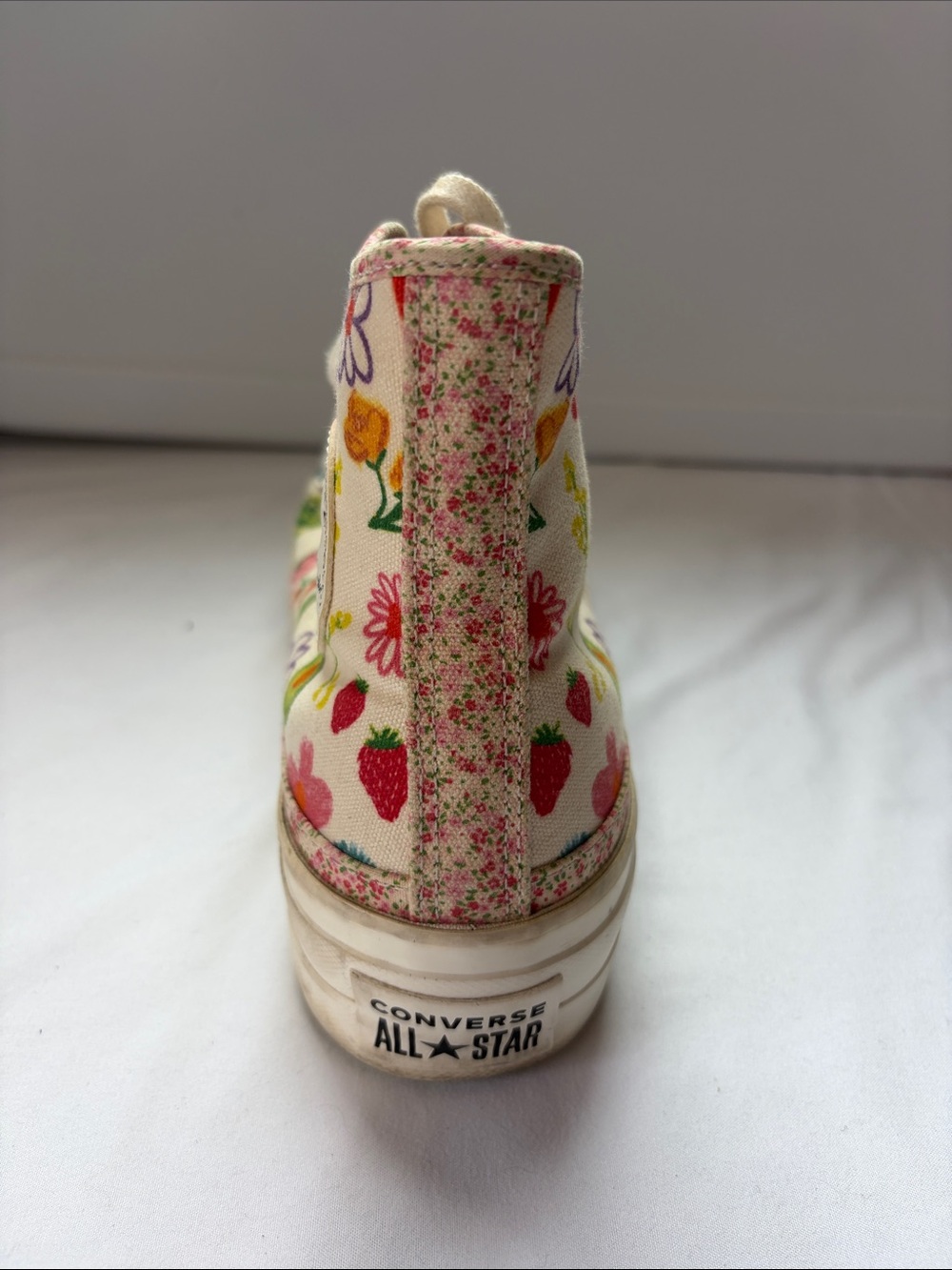 Converse Cream High-Top Sneakers with Multicolor Fruit & Floral Print - Picture 5 of 5
